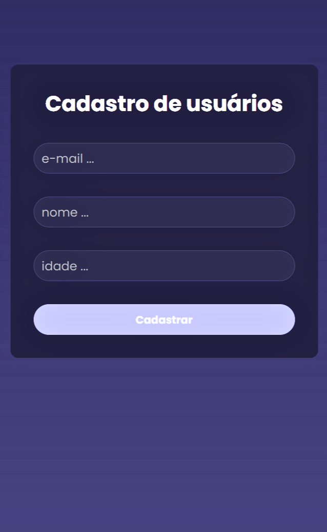 aplicação completa de cadastro de usuários